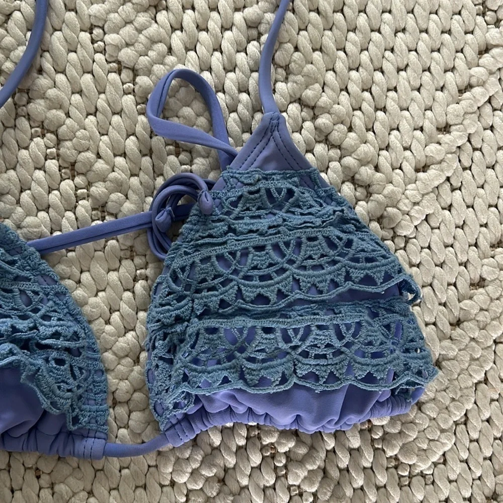 Periwinkle Crochet Lace Triangle Bikini Top | Triangle Bikini Top | Lace